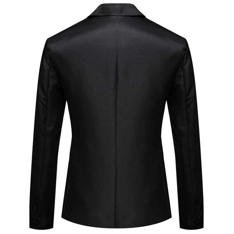 YFFUSHI Men's Casual Suit Jacket Slim Fit One Button Notched Lapel Business Daily Lightweight Blazer Jacket Black - Image 2